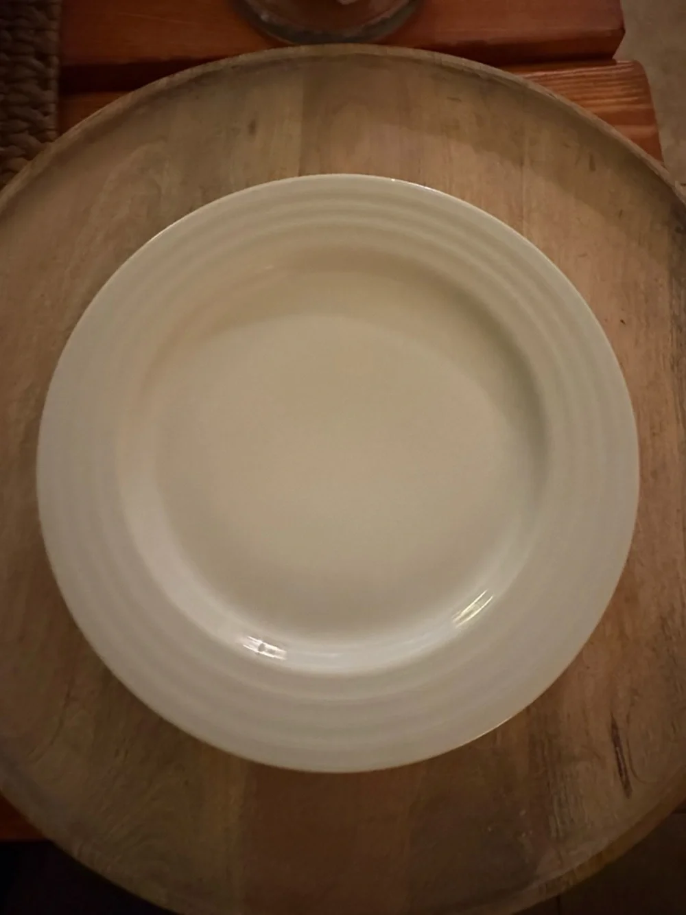 Crate&Barrel Roulette White Porcelain Dinner Plate - set of 3